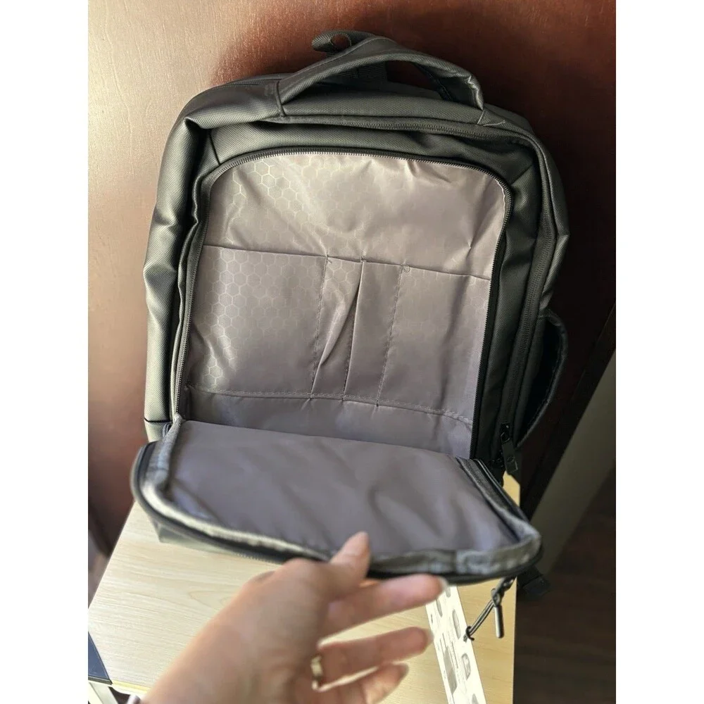 Primo Weekender Laptop Bag Black USB Travel Business Backpack Briefcase Luggage